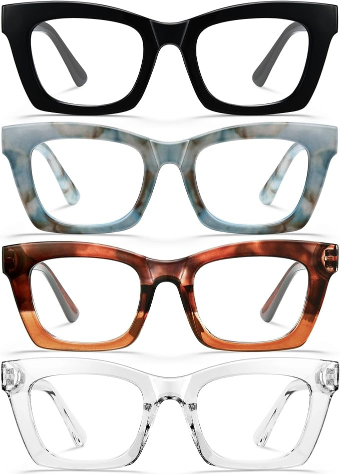 CCVOO Stylish Reading Glasses for Women, Stylish Eyeglasses, Blue Light Readers, Cheaters | Amazon (US)