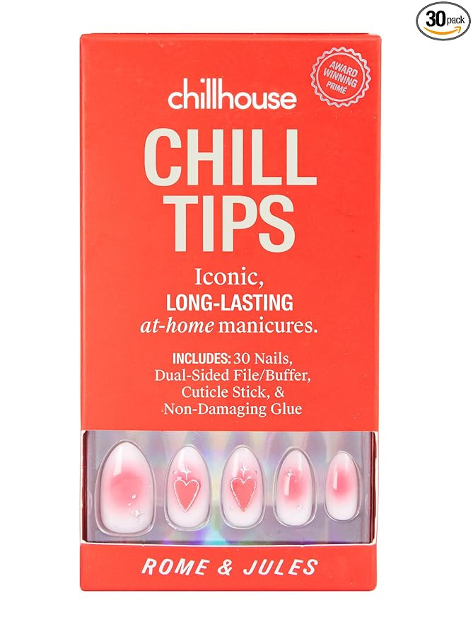Chillhouse - Chill Tips, Press on Nails Kit - Rome & Jules (Oval) - 30 Nail Shapes & Sizes - Up t... | Amazon (US)