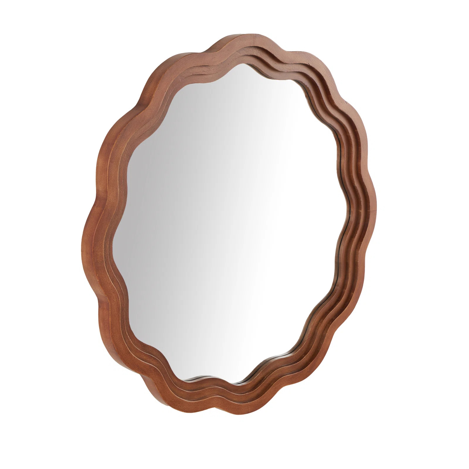 Winston Porter Cole And Grey Wood Handmade Wavy Room Wall Mirror With Dimensional Carved Frame | ... | Wayfair North America
