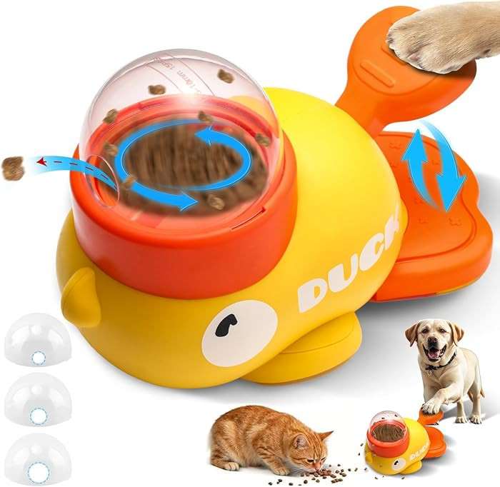 Interactive Dog Toys Food Puzzle Slow Feeder, Cat Treat Dispenser Toy Duck-Shaped Enrichment Toy ... | Amazon (US)