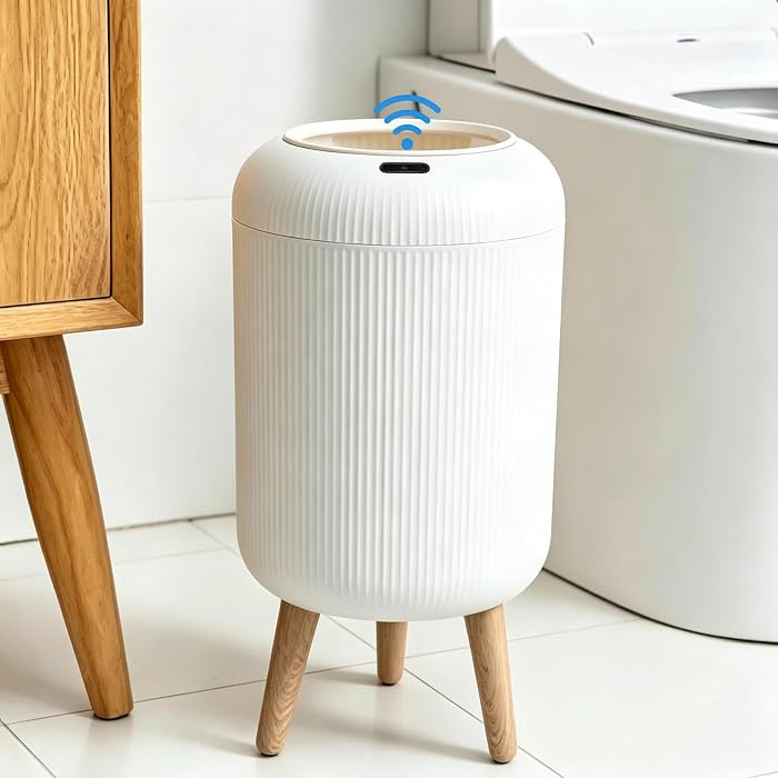 URALFA Automatic Bathroom Trash Can with Lid, 3 Gal Motion Sensor Trah Can | Amazon (US)