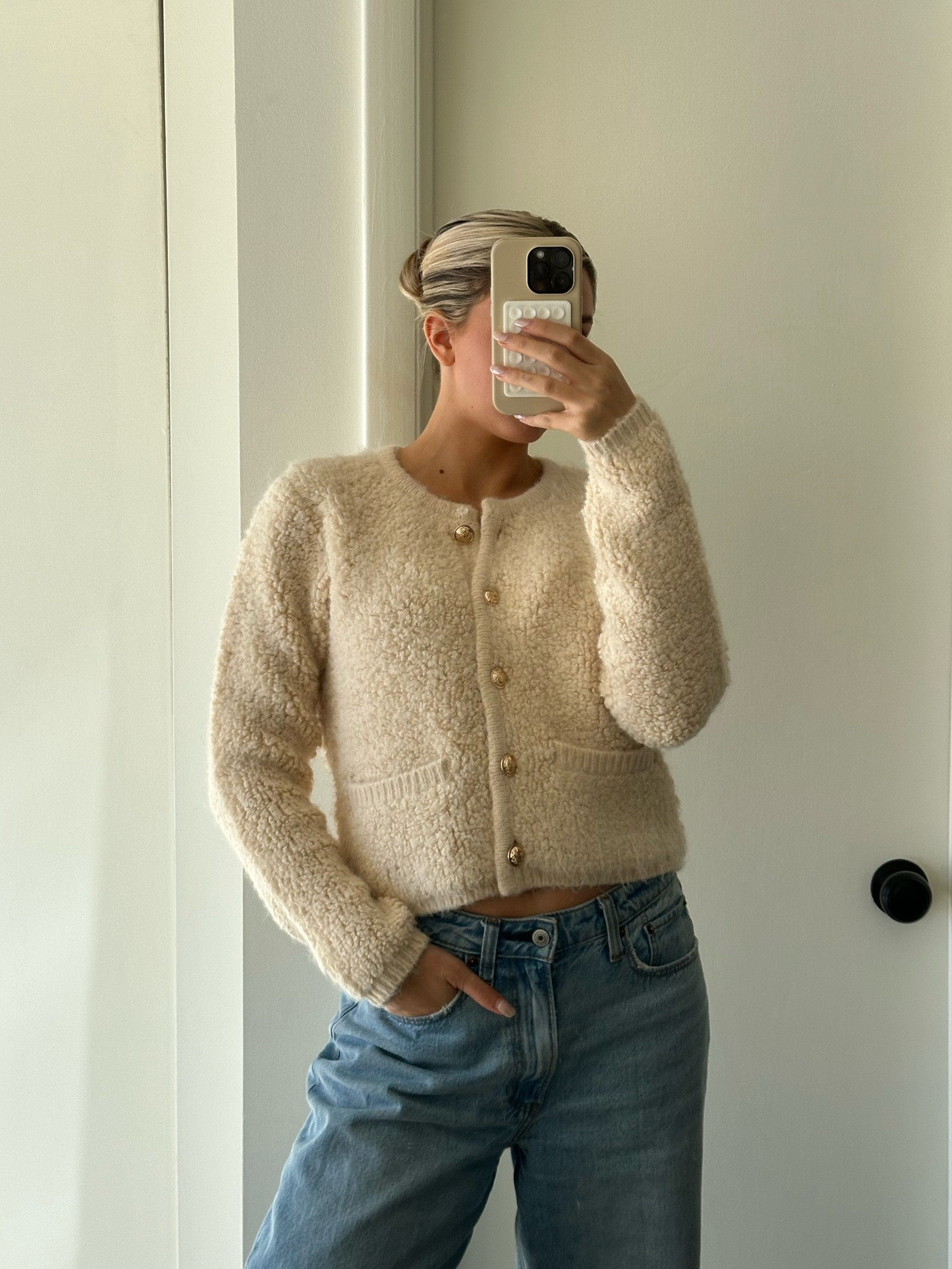 The perfect neutral sweater with gold button details! Perfect for the clean girl or vanilla girl aesthetic 

#LTKstyletip #LTKfindsunder100 #LTKMostLoved