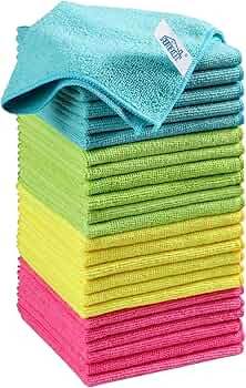 HOMEXCEL Microfiber Cleaning Cloth, 24 Pack Cleaning Rags, Cleaning Towels with 4 Color Assorted,... | Amazon (US)