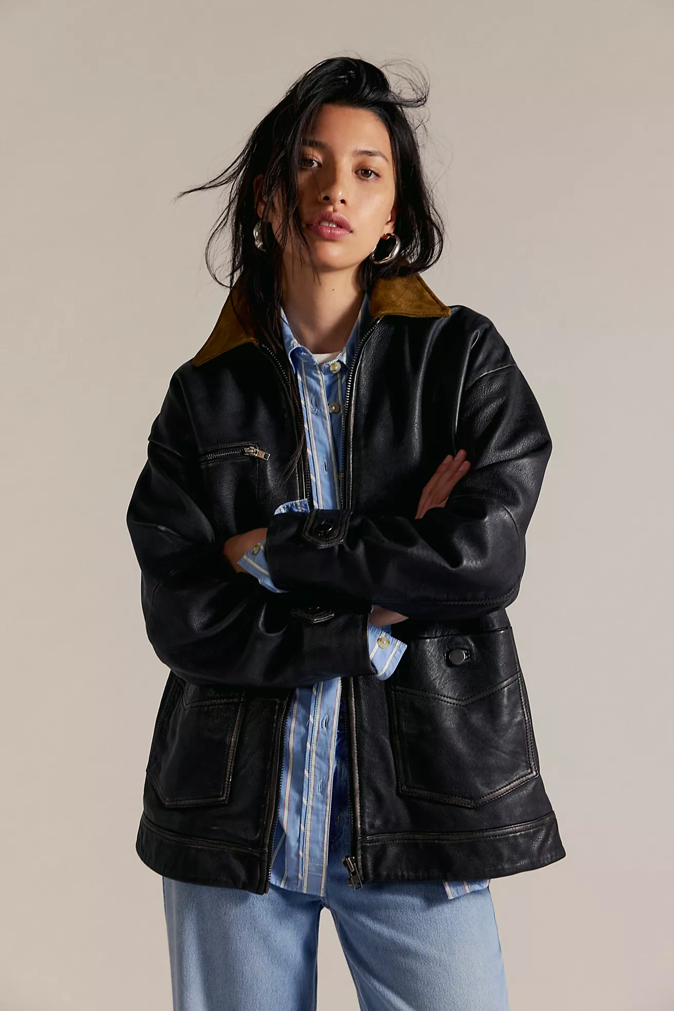 We The Free Easy That Leather Jacket | Free People (Global - UK&FR Excluded)