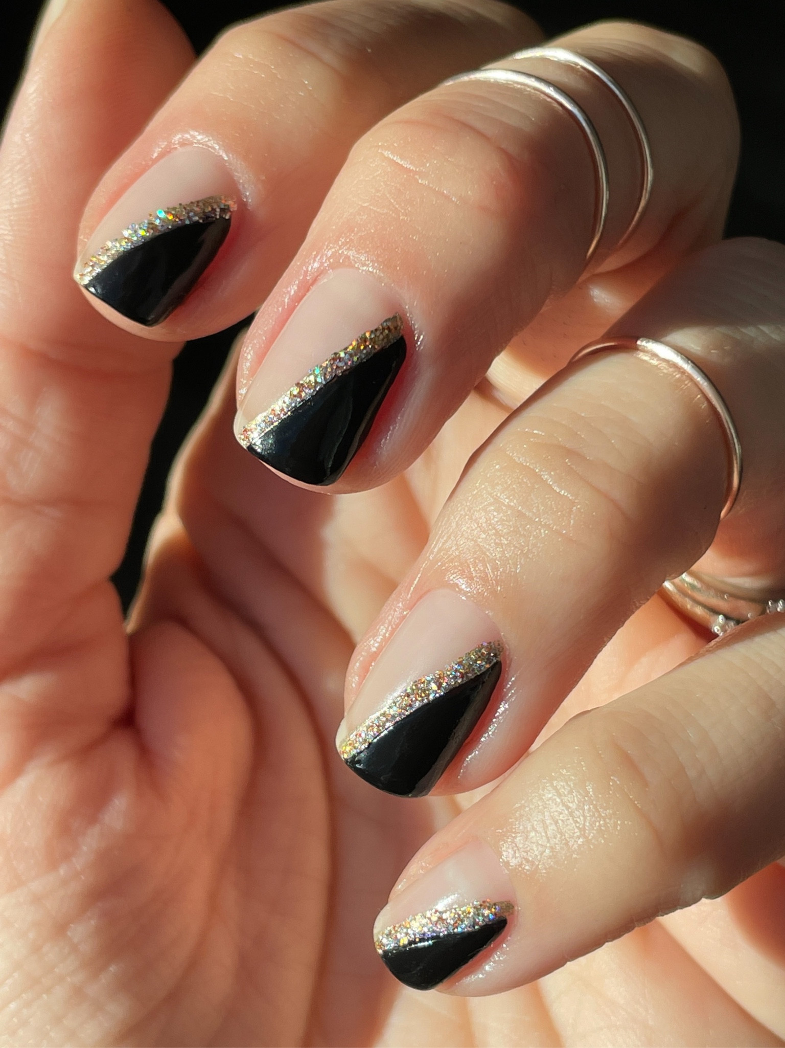 Are your nails ready for NYE? Loving this asymmetrical glitter french & everything I used is linked below! Message me on IG with questions anytime.

#LTKSeasonal #LTKbeauty #LTKHoliday