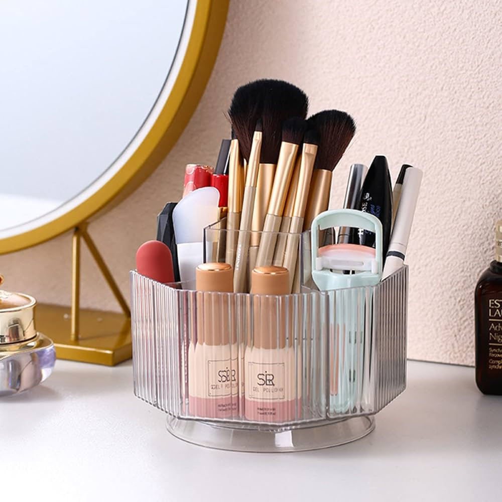 Makeup Brush Holder Organizer，360-Degree Rotating Multi-Functional Pen Holder，Acrylic Multi-P... | Amazon (US)