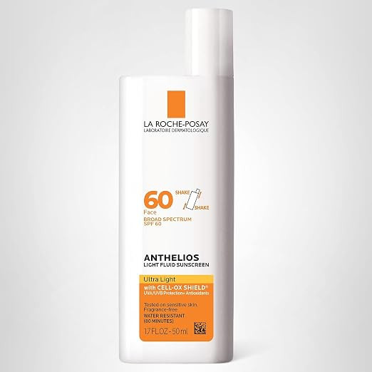 La Roche-Posay Anthelios Light Fluid Facial Sunscreen SPF 60, Lightweight Sunscreen For Face, Flu... | Amazon (US)