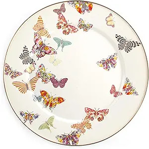MacKenzie-Childs Butterfly Garden Serving Platter, Large Tea Tray, 16 Inches, White | Amazon (US)