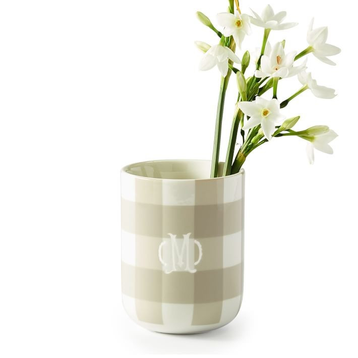 Gingham Ceramic Vase | Mark and Graham