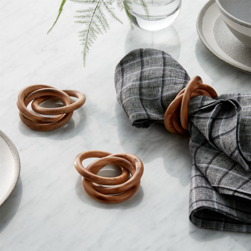 3-Ring Wood Napkin Ring + Reviews | Crate & Barrel | Crate & Barrel