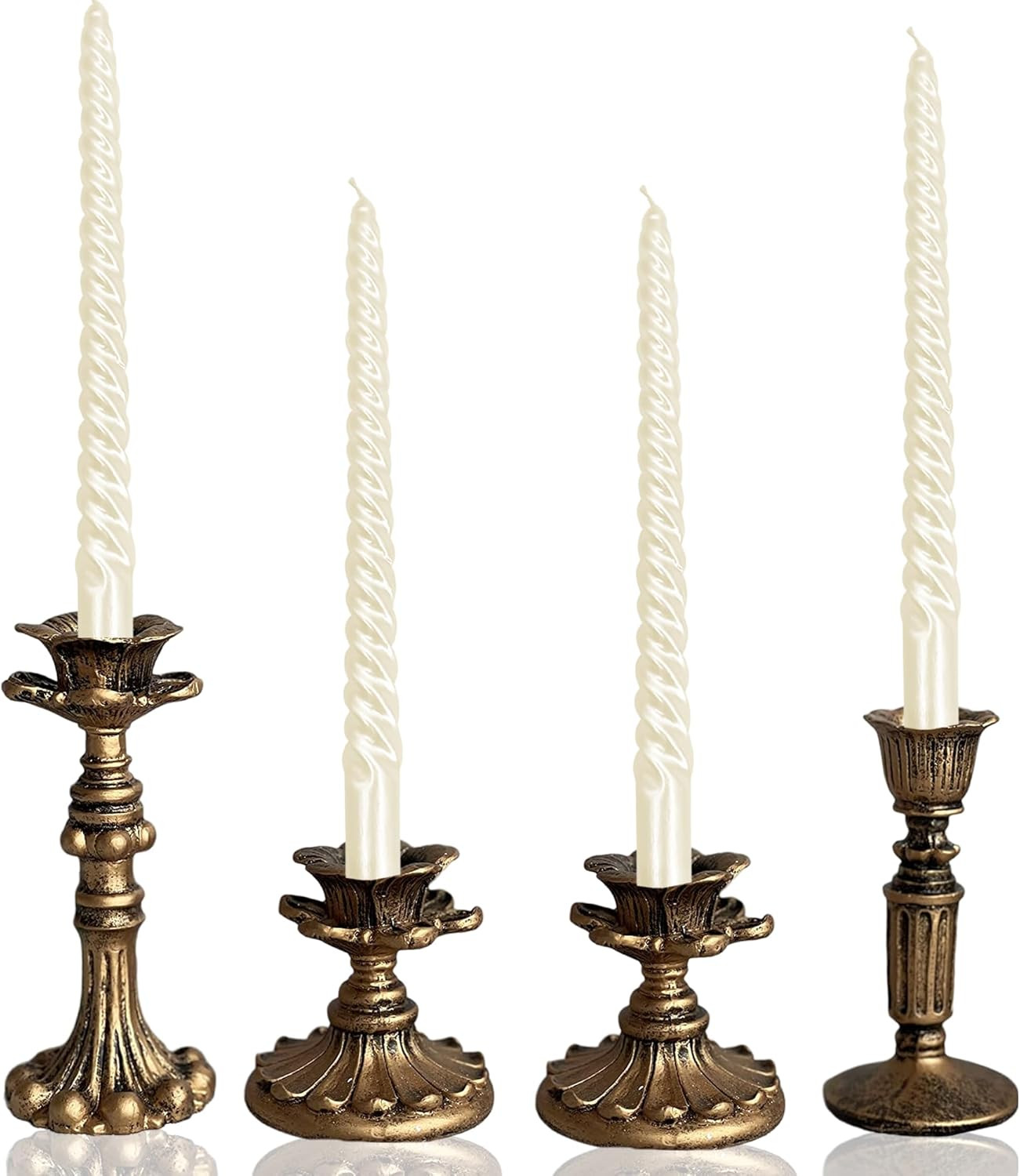 Vintage Candlestick Holder for Taper，Resin Candle Holder Antique Bronze，Decorative for Home D... | Amazon (US)