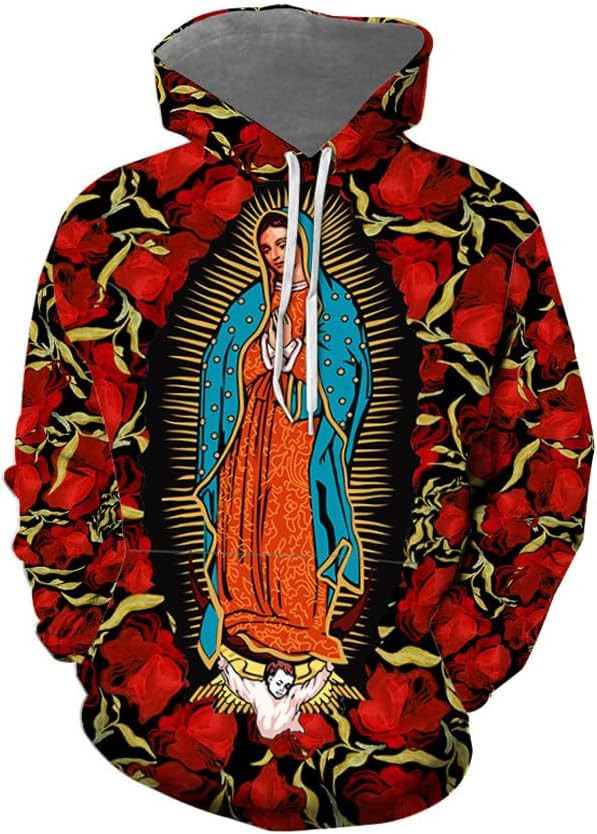 Our Lady Of Guadalupe-Virgin Mary Hoodie For Men Women,Jesus Zip Up Hoodie,Christian Hoodie Sweat... | Amazon (US)