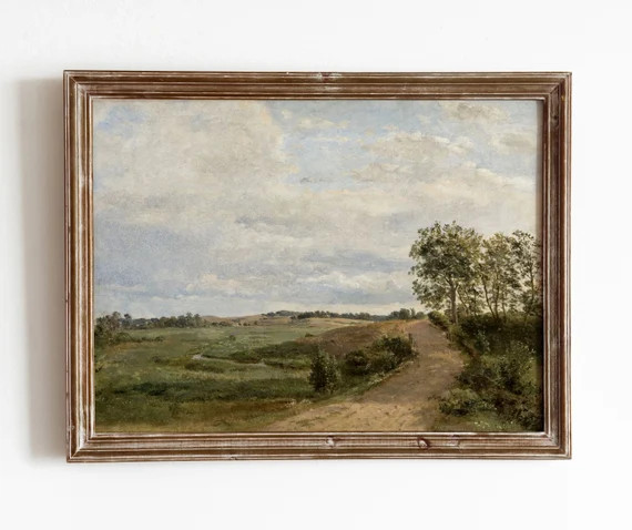 Road Through the Hills Landscape  Vintage Landscape Painting | Etsy | Etsy (US)