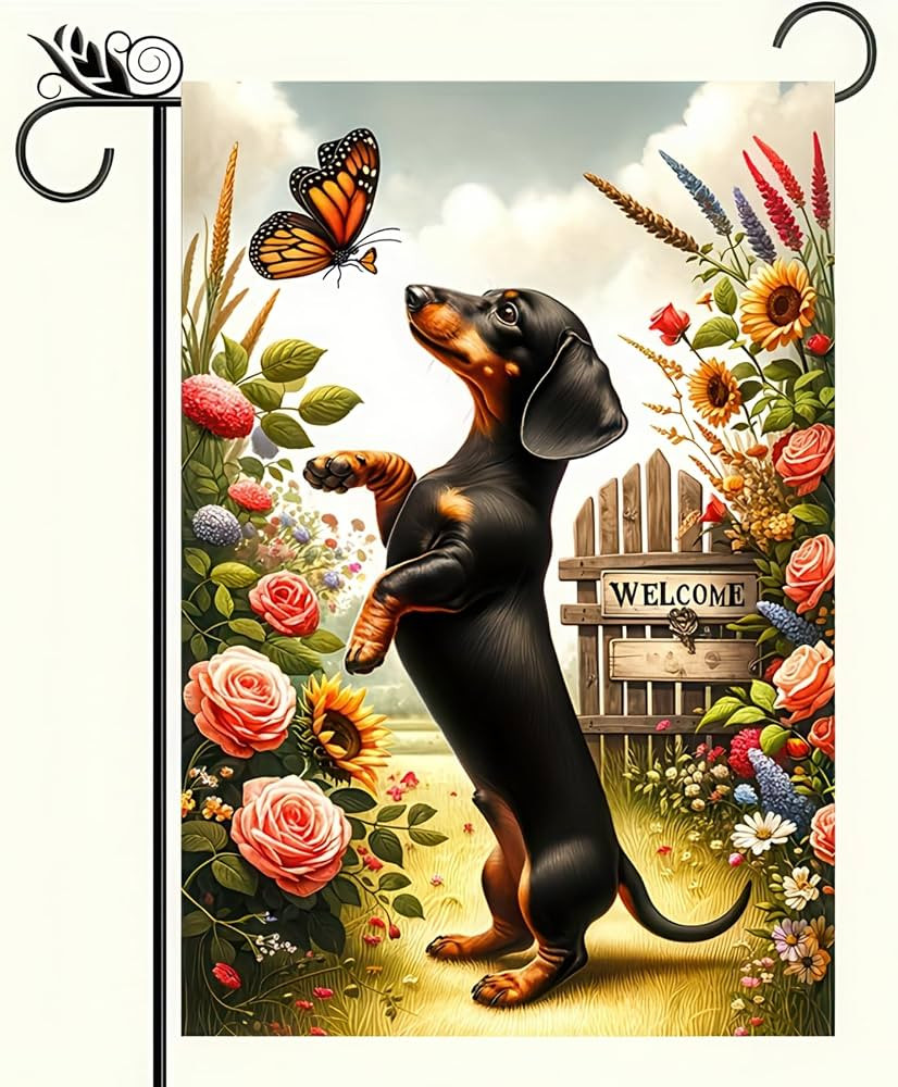 Spring Garden Flag Dachshund Garden Flag Double Sided 12x18 Inches Spring Summer Yard Flag Season... | Amazon (US)