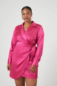 Plus Size Satin Wrap Dress | Forever 21 (US)