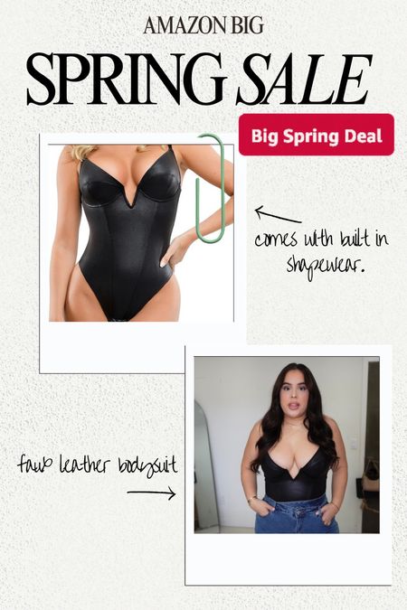 Big Spring Sale from Amazon: Faux leather bodysuit with built in shapewear and bra! I wear size L 

#LTKfindsunder50 #LTKmidsize #LTKsalealert