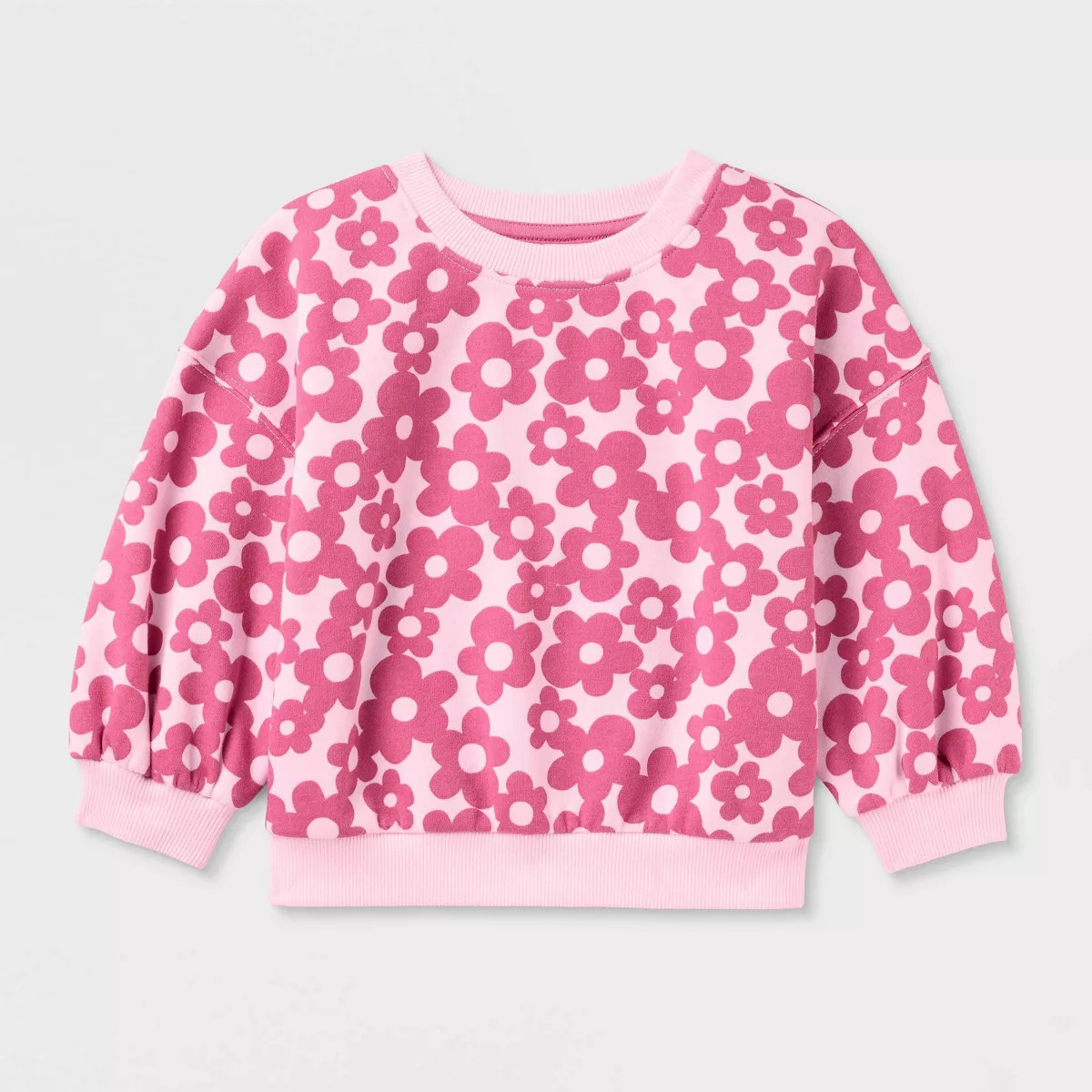 Baby Girls' Floral Fleece Top & Pants Set 2pc - Cat & Jack™ Pink 18M | Target