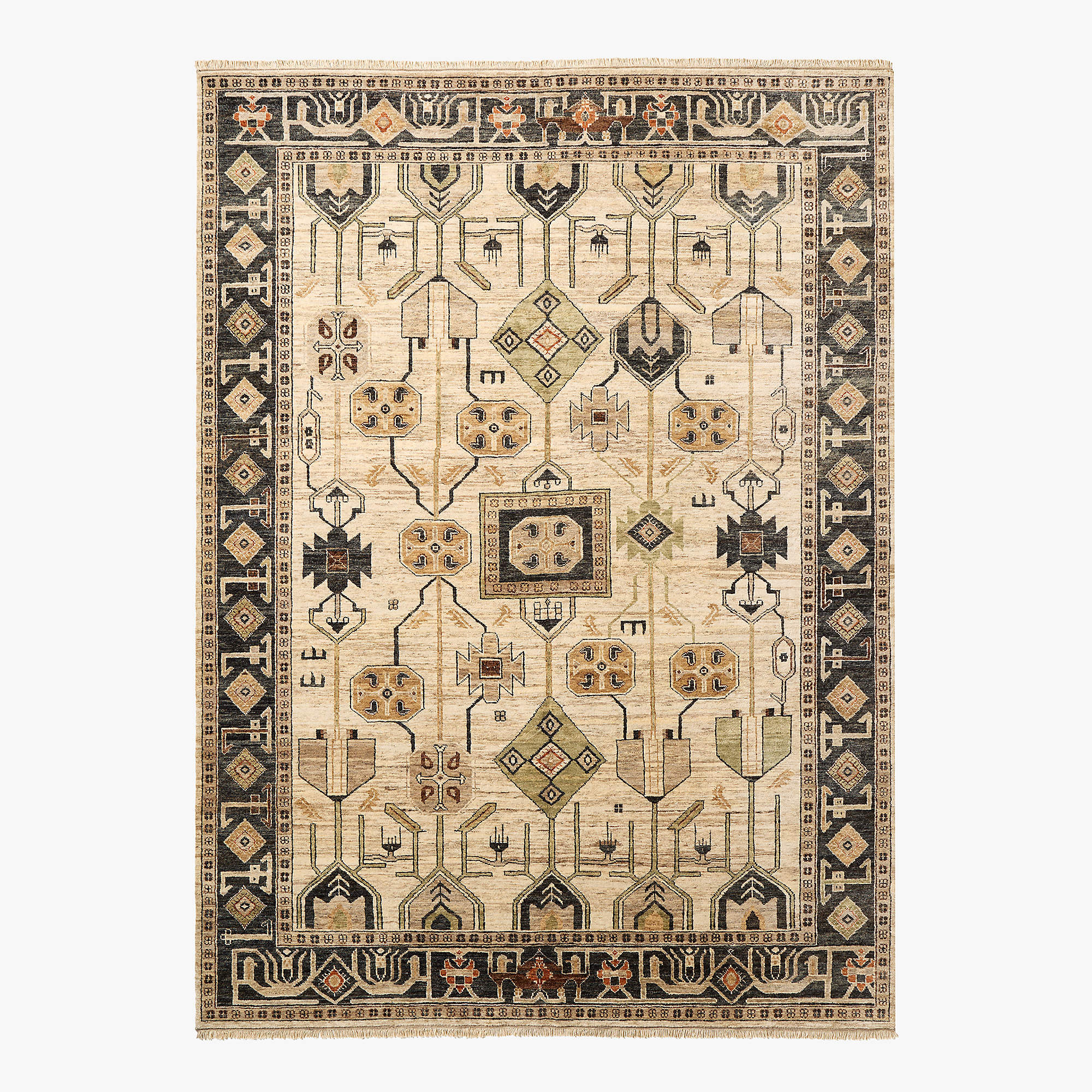 Eros Hand-Knotted Taupe Wool Area Rug 10'x14' + Reviews | CB2 | CB2