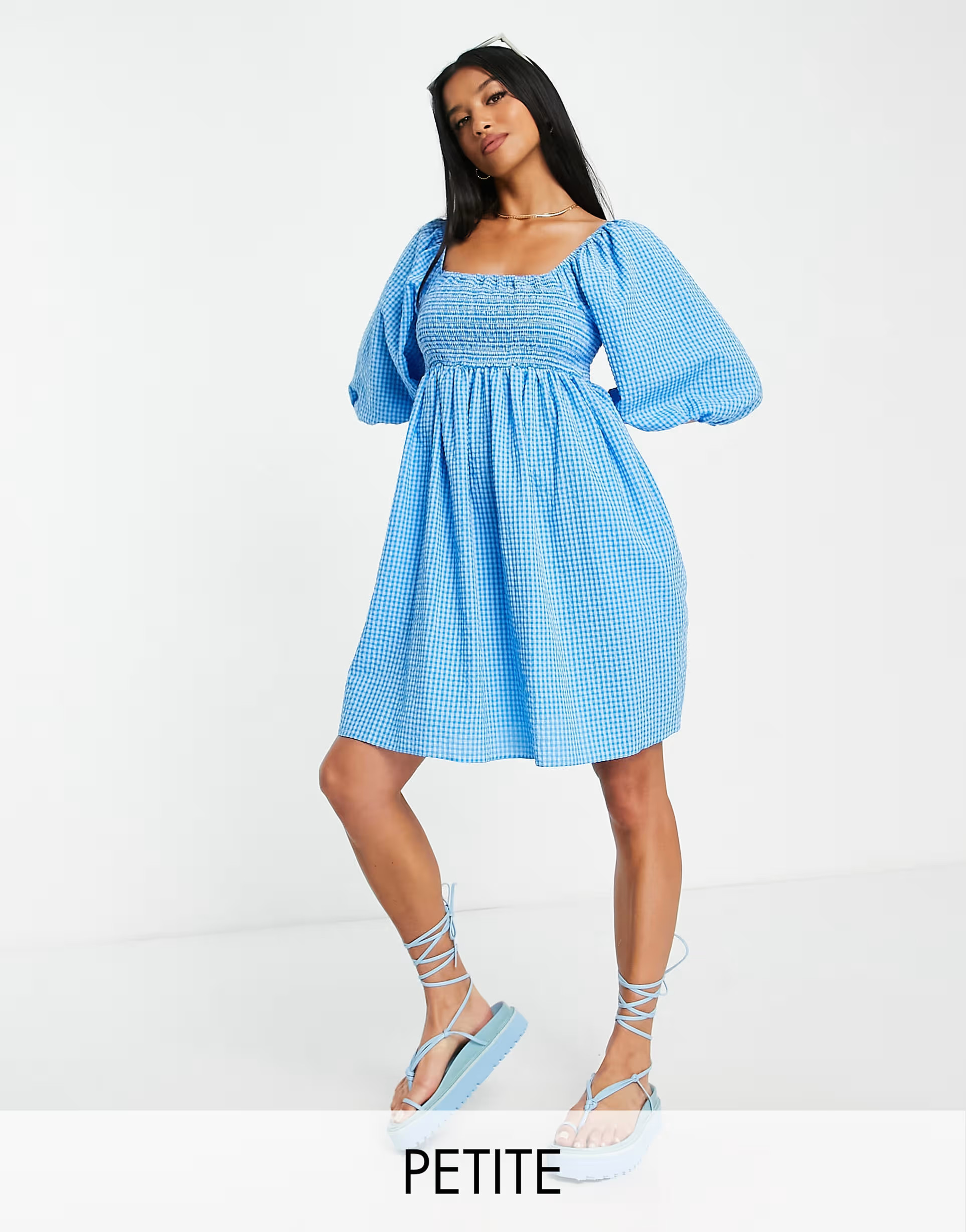 Nobody's Child Petite Kylie mini dress in blue | ASOS (Global)