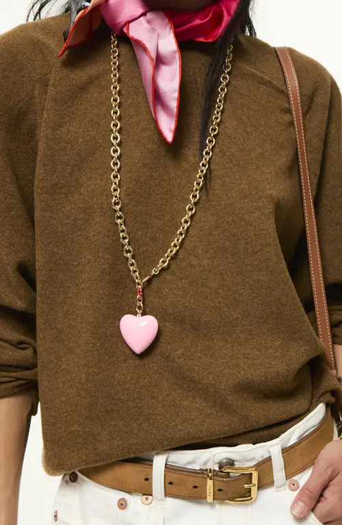 ROXANNE ASSOULIN The Happy Heart Pendant Necklace in Cotton Candy Pink at Nordstrom | Nordstrom