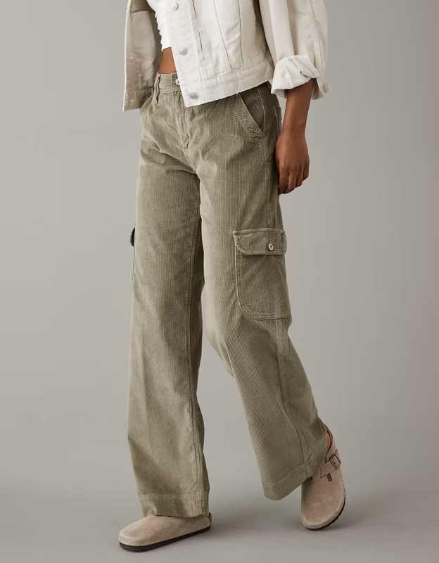 AE Dreamy Drape Stretch Corduroy Super High-Waisted Baggy Wide-Leg Pant | American Eagle Outfitters (US & CA)