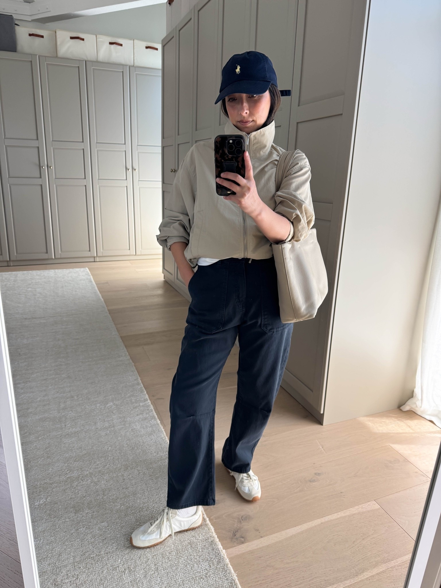 The $60 windbreaker that’s perfect for your kids sporting events. Not lined- so very lightweight. 

Zara jacket xs
Aritzia tee medium
Dl1961 Billie barrels 25
Amazon socks
Bimba Y Lola Sneakers 5. Runs big
Cuyana easy tote small in stone
Polo Ralph Lauren hat

#LTKPetite #LTKmomlife #LTKOver40