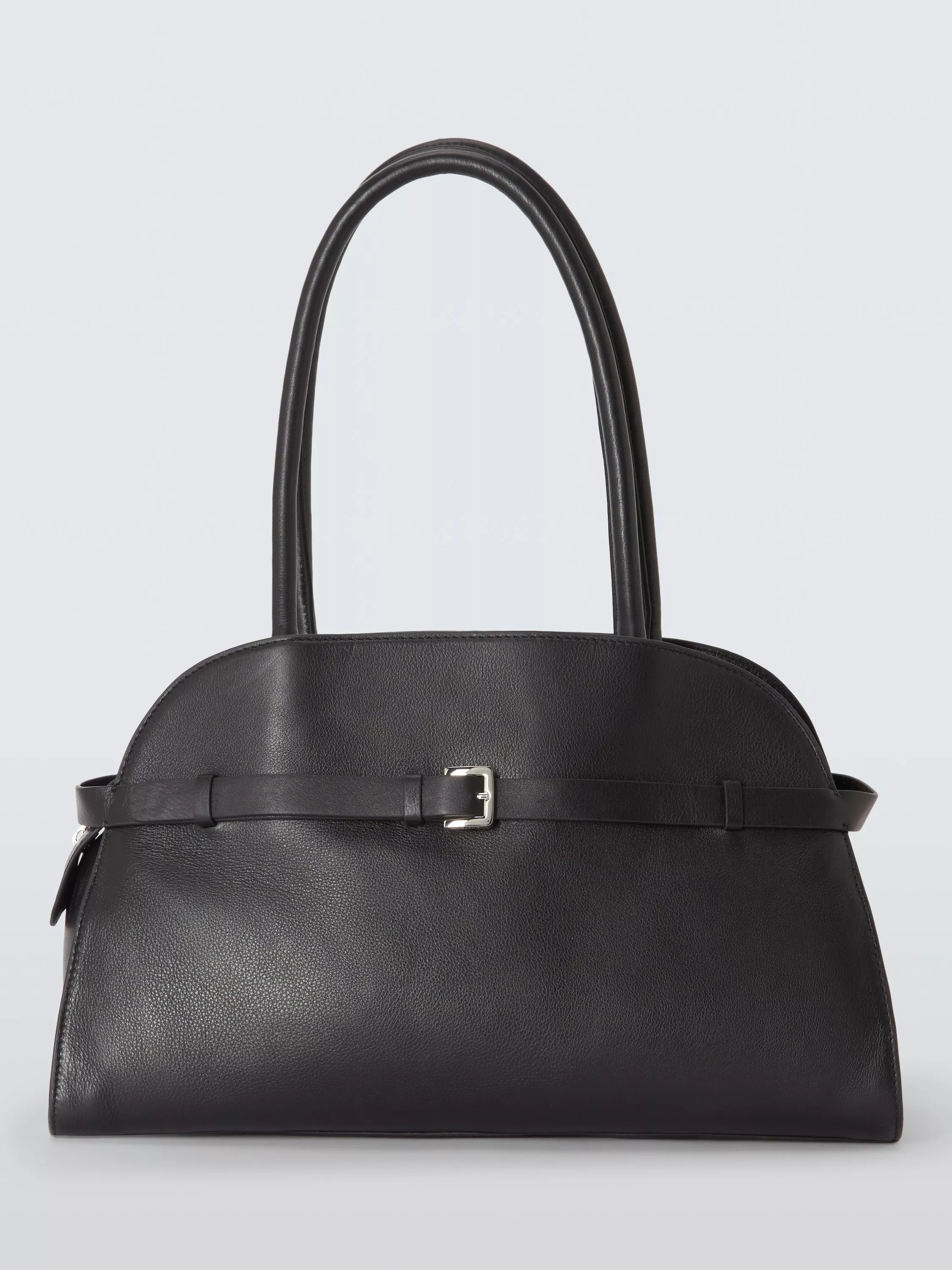 John Lewis Leather Crescent Triple Tote Bag, Burgundy | John Lewis (UK)