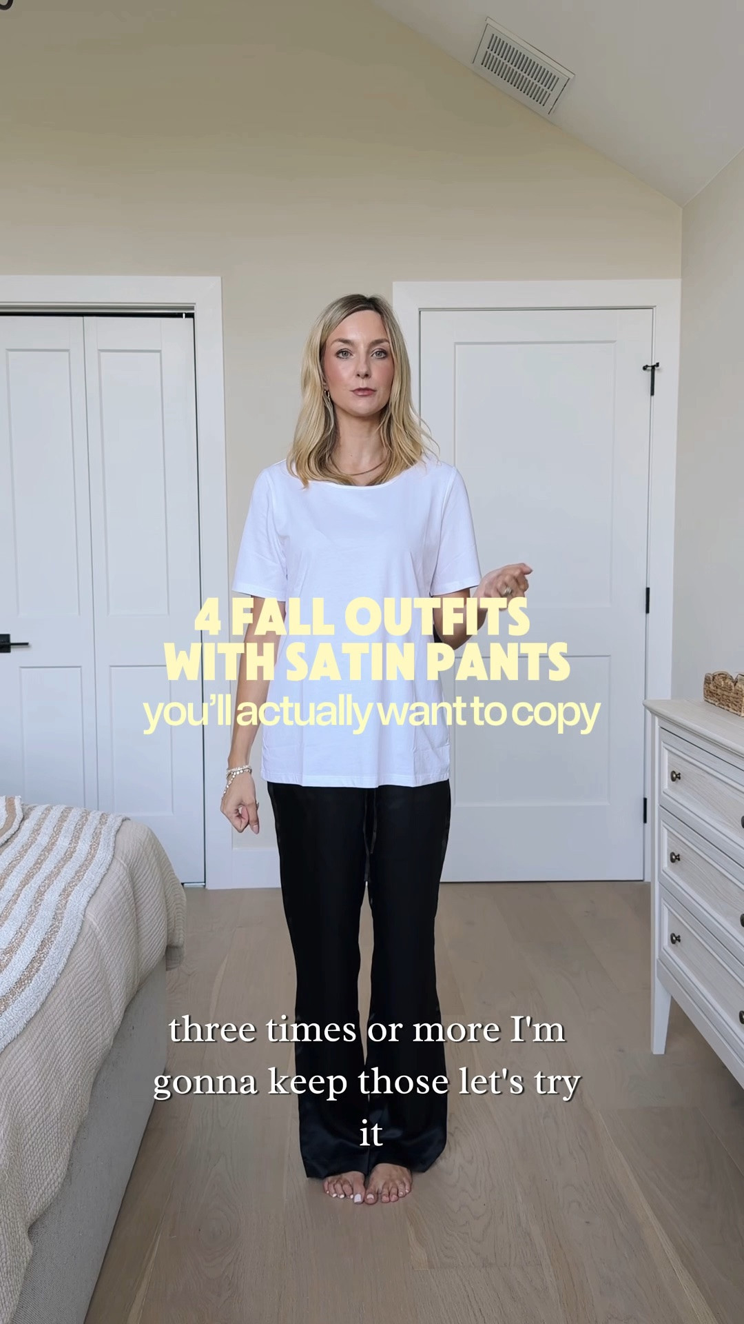 4 ways i’m wearing satin pants [actually these are SILK!!] this fall because apparently they go with EVERYTHING 👌🏻🤎
casual, dressed up, layered… i’m officially convinced these are a fall closet staple.
@Quince pants size S! 

FOLLOW ME & comment PANTS and i’ll send you all the 🔗! 👀
#falloutfits #satinpants #outfitideas #fallootd #fallstyle fall fashion haul • business casual workwear

#LTKootd #LTKgrwm #LTKdayinmylife