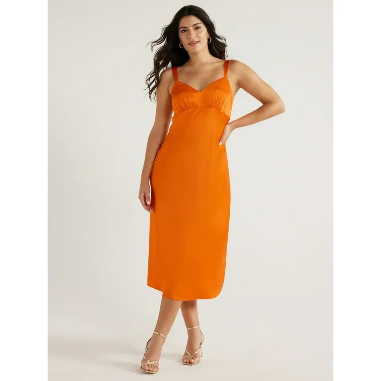 Sofia Jeans Women's and Women's Plus Slip Dress, Mid Calf Length, Sizes XS-5X - Walmart.com | Walmart (US)