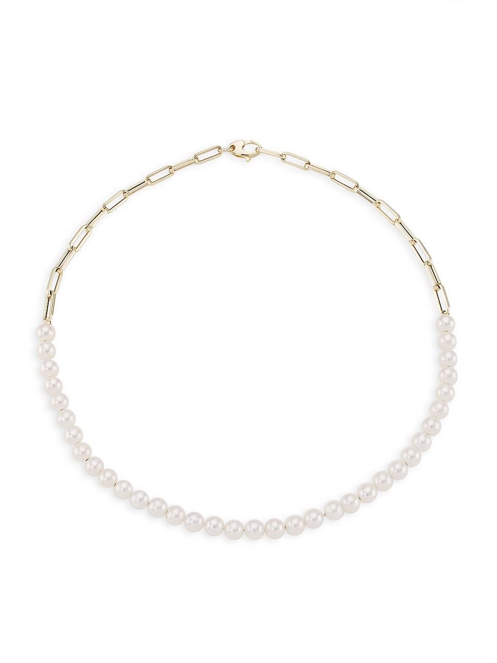 Women's 14K Yellow Gold, Freshwater Pearl Chain Necklace - Yellow | Saks Fifth Avenue
