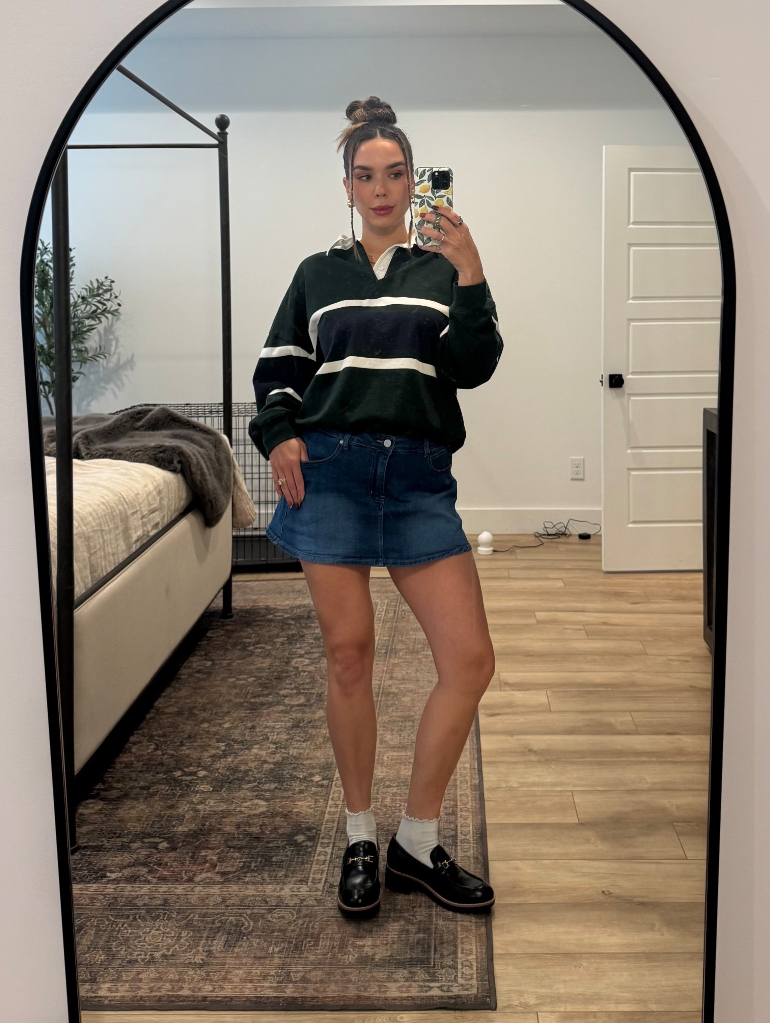 Rugby shirt 
Loafers with socks
Ootd
Fall outfit inspo

#LTKShoeCrush #LTKSeasonal #LTKFindsUnder100