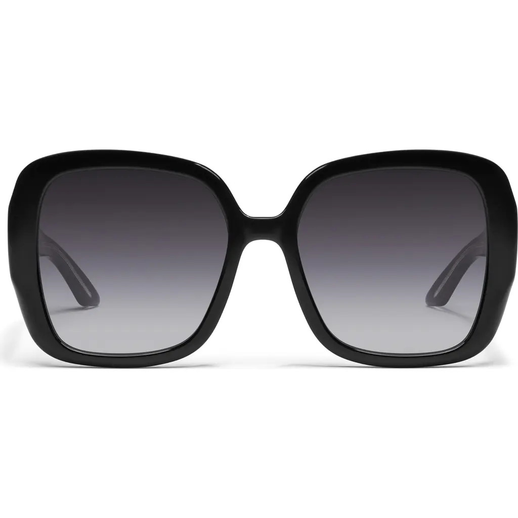 QUAY Full Glam 55mm Gradient Square Sunglasses in Black/Smoke at Nordstrom | Nordstrom