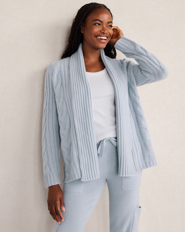 Cashmere Cable Open Front Cardigan | Haven Well Within