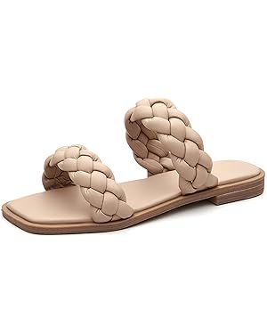 Weestep Women Braided Flat Slip on Slide Sandal | Amazon (US)