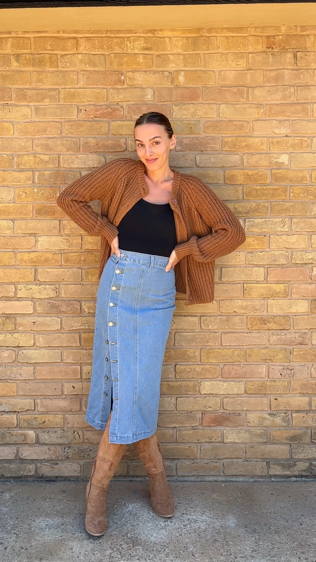 This denim skirt has my ❤️

5’7” - 26.5 waist - 36 hip wearing:

Skirt - XS
Bodysuit - S
Cardigan - S

#denimskirt #fallootd #falloutfits #cardiganoutfit #buttoncardigan #winterootd #kneehighboots #bootsoutfits #fallfashion2024 #winterfashion2024

Denim skirt outfits, denim midi skirt, denim maxi skirt outfit, button down denim skirt, fall outfit inspo, fall skirt outfits, fall fashion trends 2024, chunky knit cardigan, button cardigan sweater, buttondown cardigan outfit, knee high boots outfit, fall boots, everyday casual outfit ideas, cute everyday mom outfit ideas, millennial mom style

#LTKFindsUnder50 #LTKStyleTip #LTKVideo