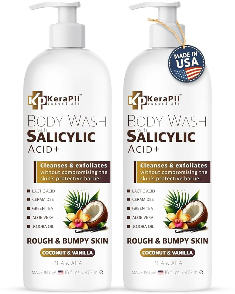 Exfoliating Body Wash with Salicylic Acid - No Dry Out, Gentle Exfoliates Rough and Bumpy Skin, B... | Amazon (US)