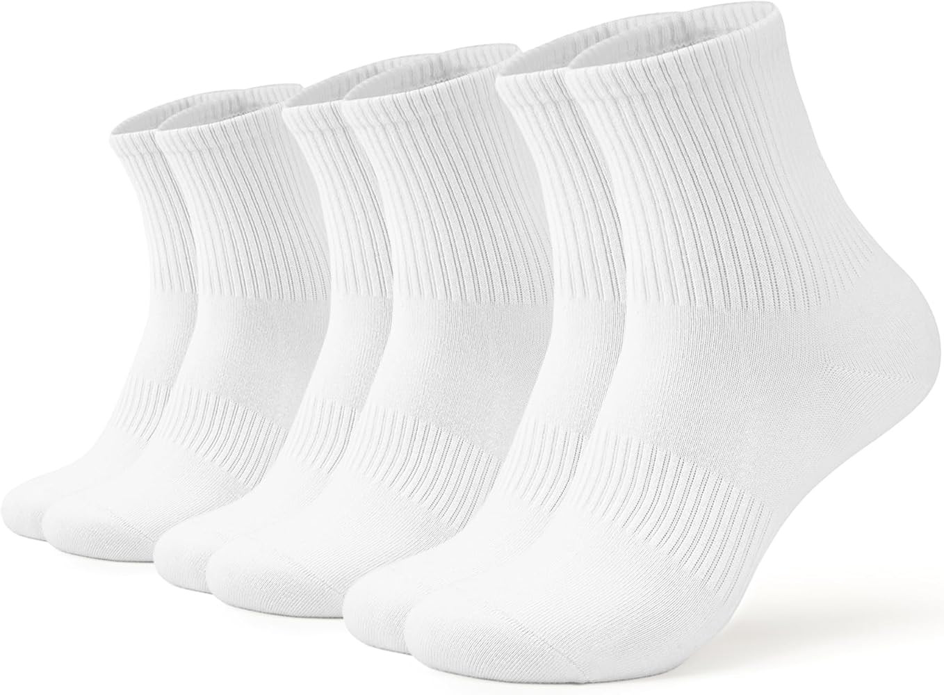 Women Crew Socks Casual Athletic Gym Running Cozy Cotton Calf Socks For Women 3-6 Pack Size 5-11 | Amazon (US)