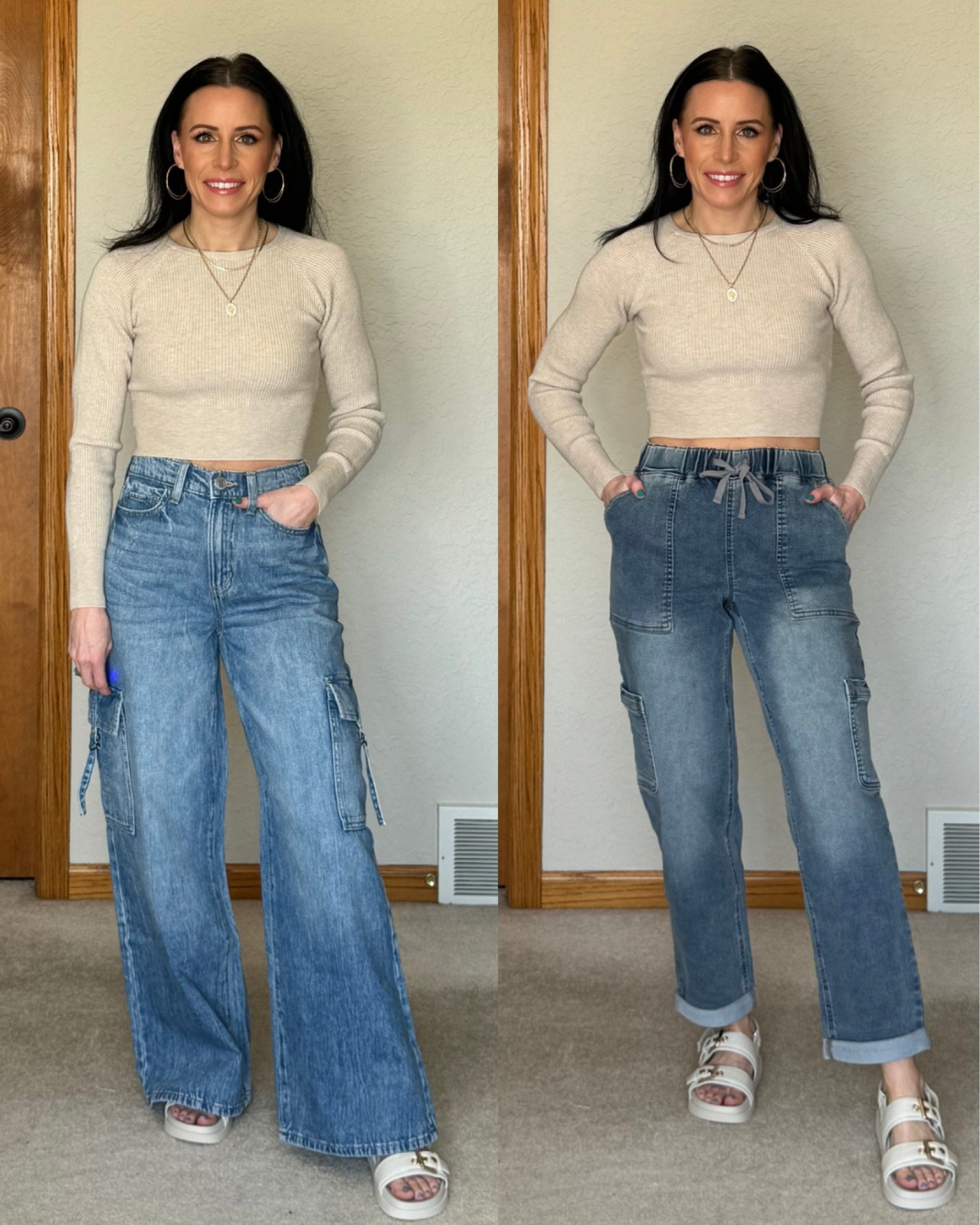 Kohls cargo jeans haul! 

Wearing XS short in both pairs and XS in top. 

Kohls try on haul, Kohl’s fashion, spring fashion, casual outfit, casual spring outfit, petite fashion, petite jeans, petite outfit, affordable outfit, affordable fashion, comfy casual outfit, kohls jeans, Kohl’s denim

#LTKfindsunder100 #LTKfindsunder50