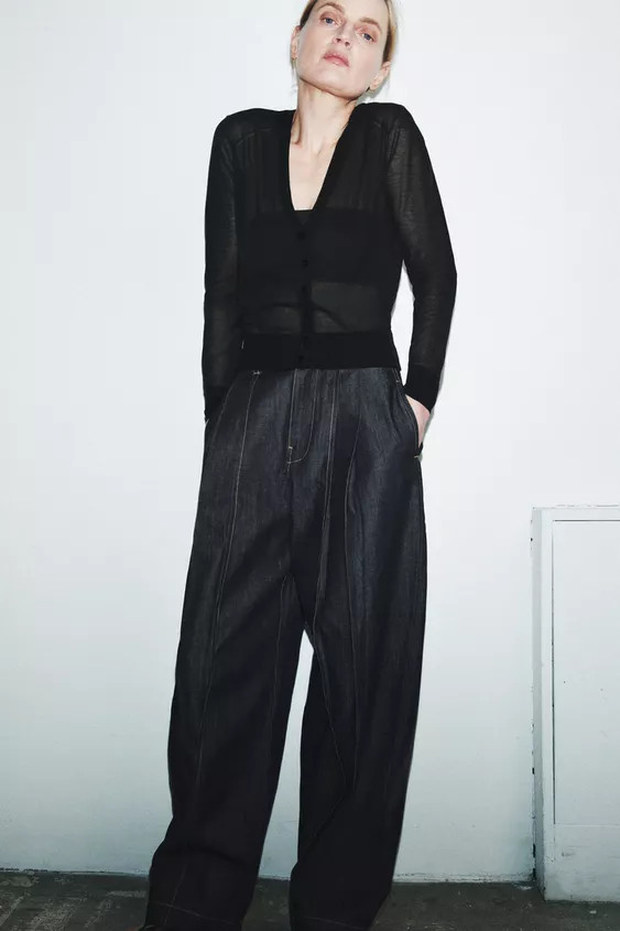 SEMI-SHEER KNIT CARDIGAN | Zara UK