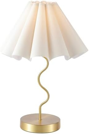 Pleated Table Lamp, Table Lamp for Bedroom, Bedside Lamps for Nightstand with Linen Lampshade, Mo... | Amazon (US)