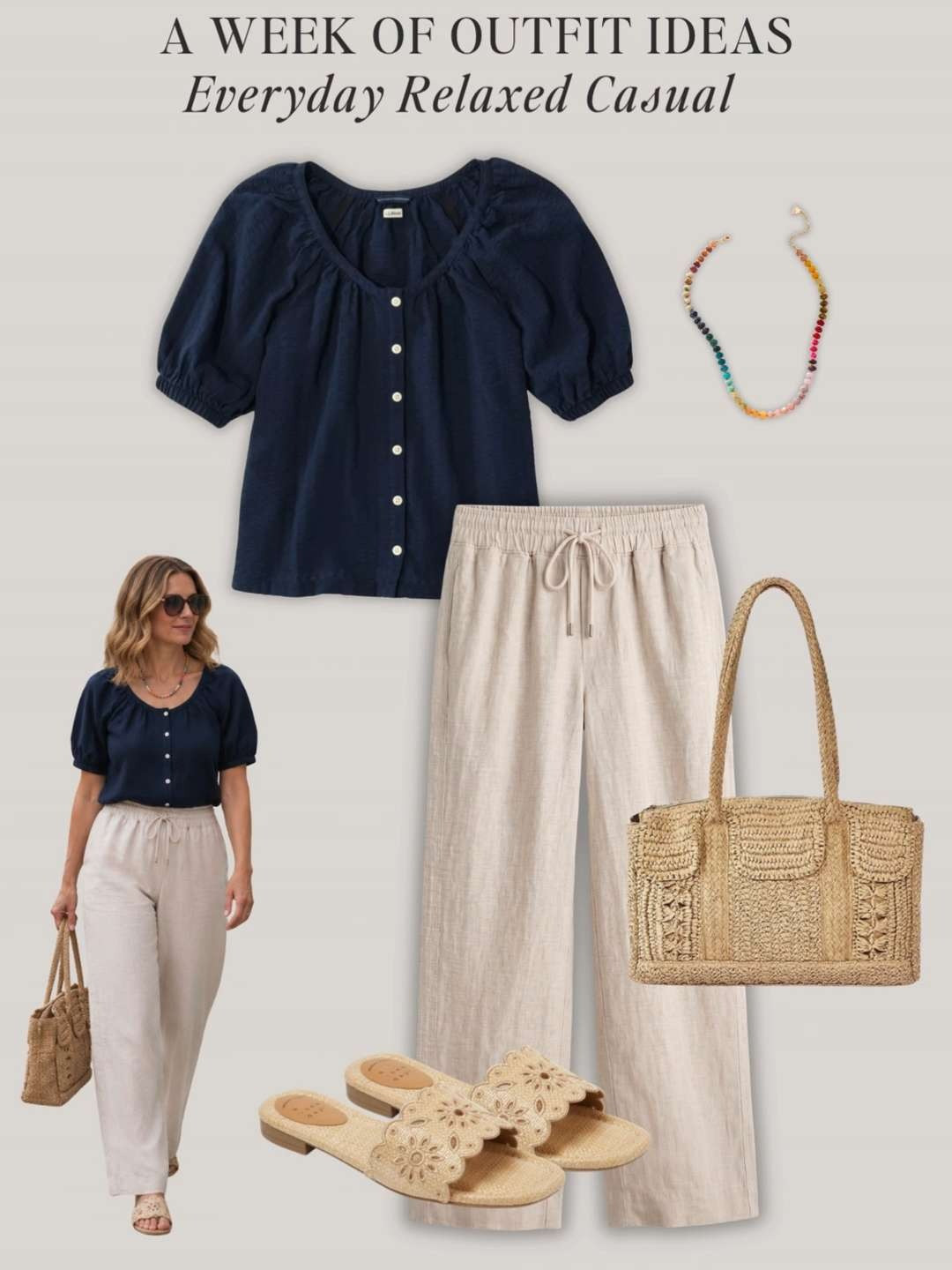 Everyday Relaxed Casual Summer 2026 Outfits: Mix & Match Trending Styles With Accent Colors For Moms, Travel, Errands, Vacation, and anyone needing casual outfits 🌸 Also includes affordable Amazon shopping links 🎉 The Everyday Relaxed Casual Summer Capsule is now available in the Classy Yet Trendy Store ✔️

tee, shorts, linen shirt, tank, flutter sleeves, puff sleeves, stripes, linen pants, top, sandals, casual sneakers, red, yellow, olive, blue, chambray, crossbody, straw tote, rainbow bead necklace

#capsulewardrobe #founditonamazon #momstylelife #momoutfit #momstyle
 

 