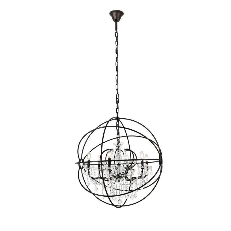 Svante 6 - Light Candle Style Globe Chandelier with Crystal Accents | Wayfair Professional