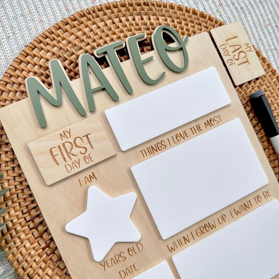 First and Last Day of School Board, First Day of School Sign, Back to School Sign Photo Prop, Cus... | Etsy (US)