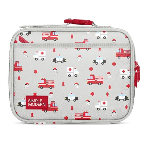 Simple Modern Kids Lunch Box for School | Reusable Insulated Lunch Bag for Toddler, Girl, and Boy | Exterior & Interior Pockets | Hadley Collection | First Responders | Amazon (US)