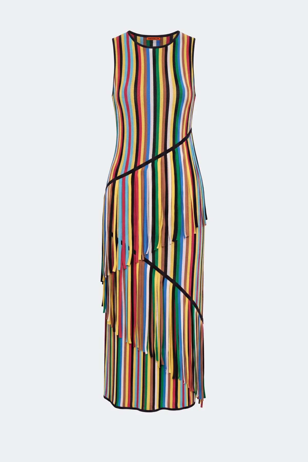 Spiral Knit Dress In Primary Stripe | Simon Miller
