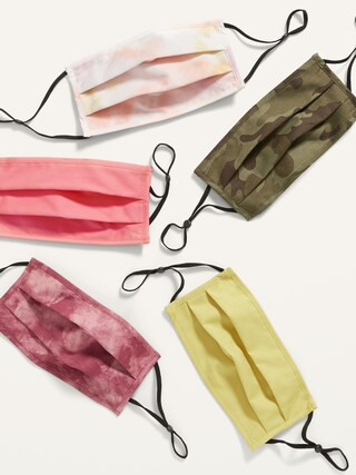 Variety 5-Pack of Triple-Layer Cloth Pleated Face Masks for Adults (with Ear Adjusters) | Old Navy (US)