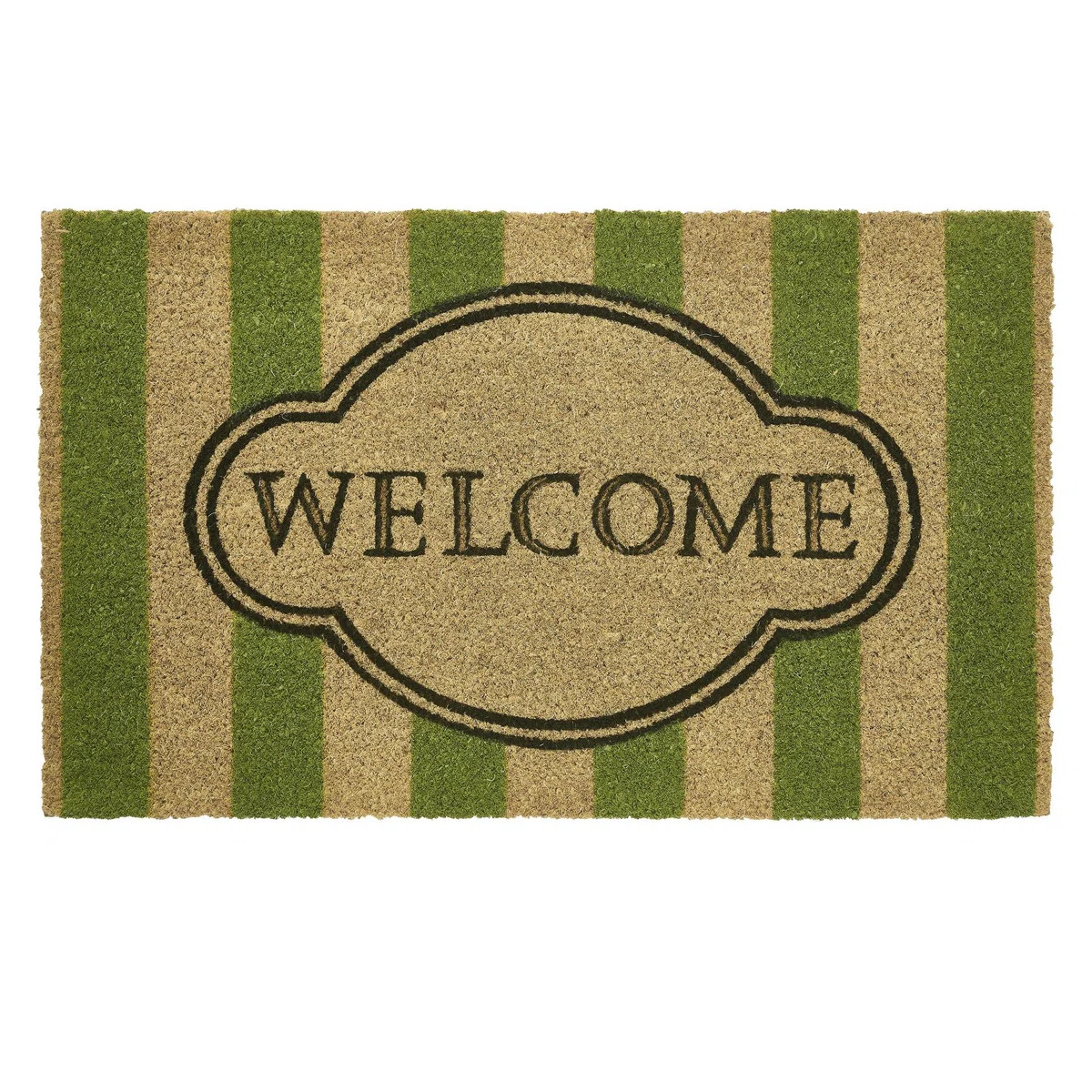VCNY Home Welcome Green Stripe Coir Outdoor Doormat | Wayfair North America