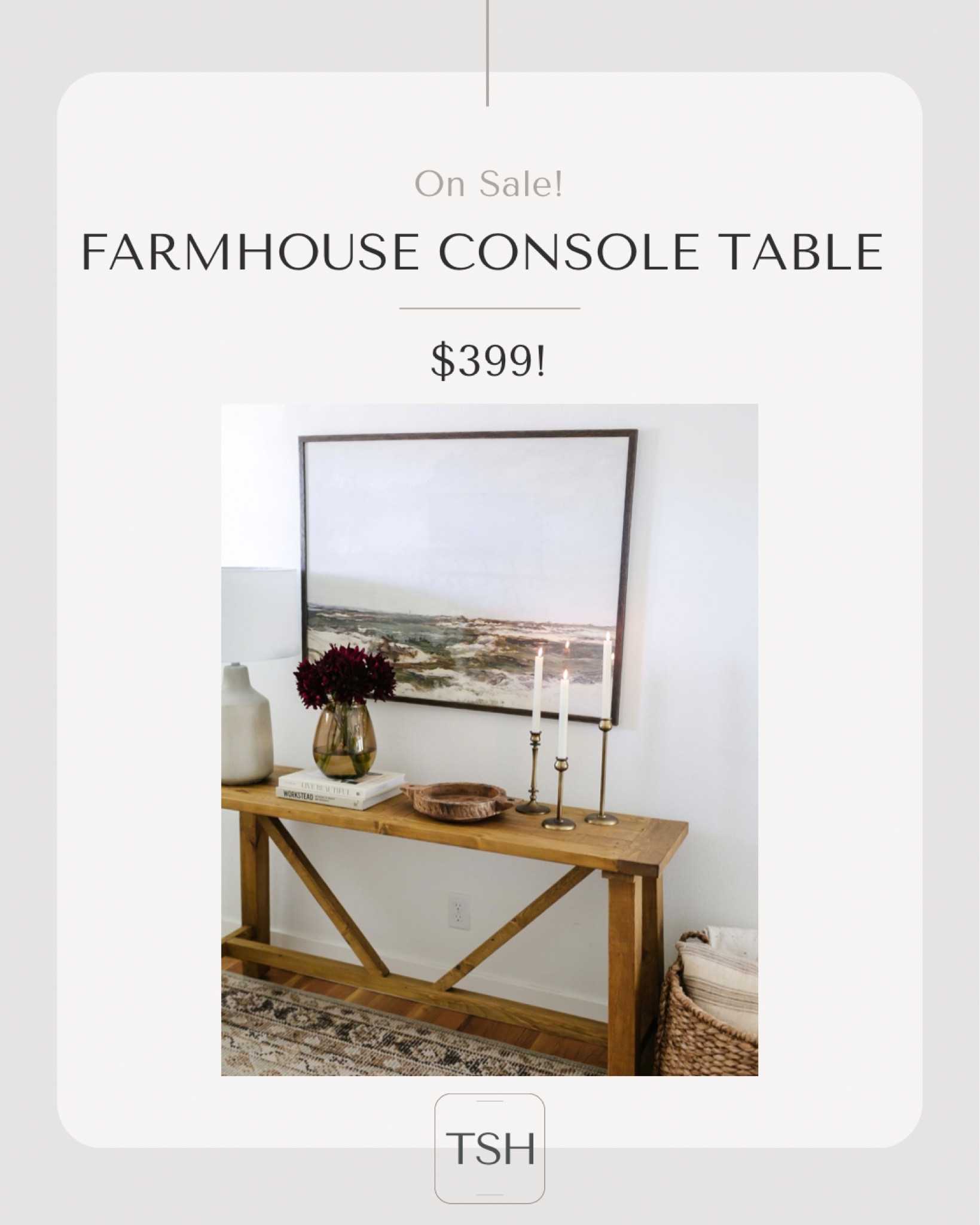 My entryway console table is on sale!!
Farmhouse console table
Fall decor 
Walmart home
Amazon home
Target Studio McGee 
Entryway decor 
Living room
Baskets
LED candles 
Brass candleholders 

#LTKSeasonal #LTKsalealert #LTKhome