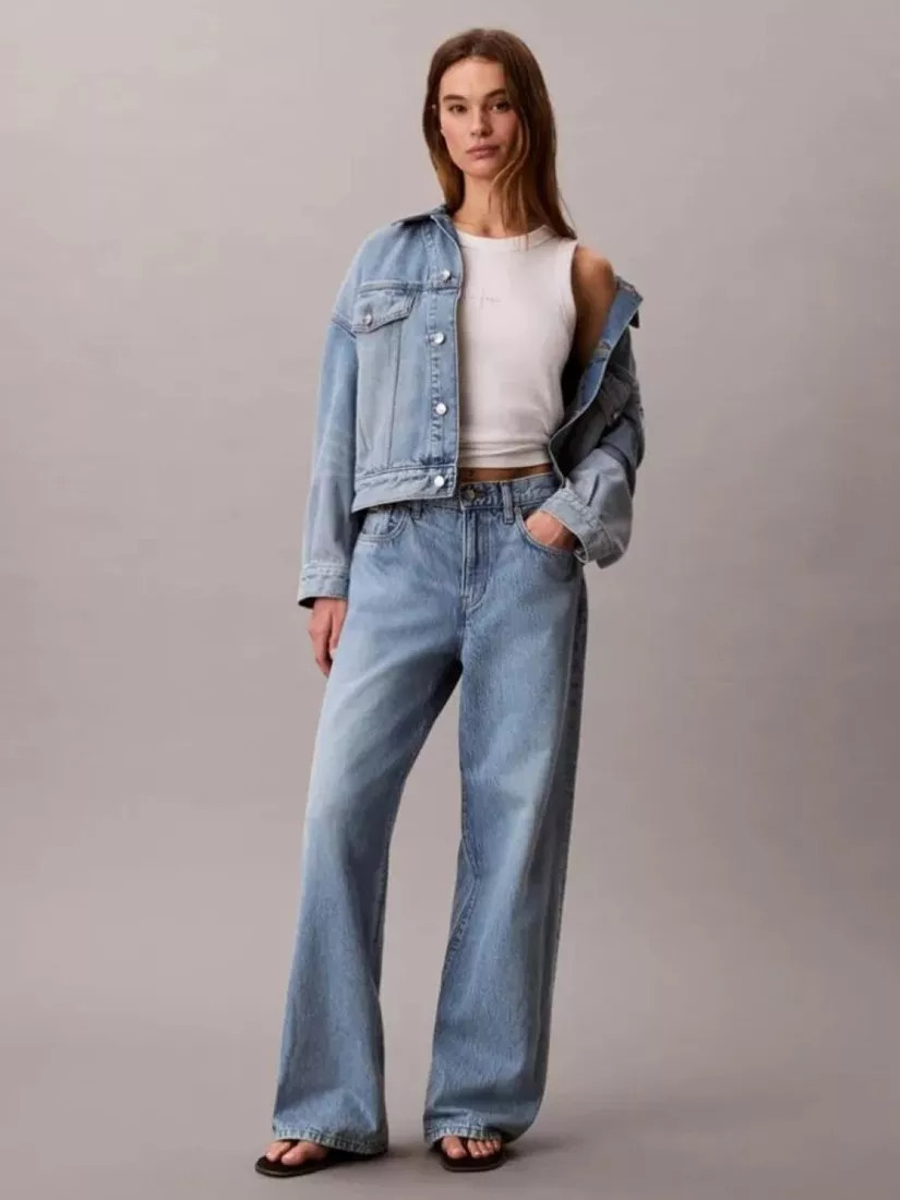 Calvin Klein High Rise Wide Leg Jeans, Blue | John Lewis (UK)