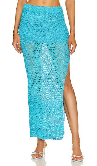 Sandy Crochet Skirt in Turquoise | Revolve Clothing (Global)